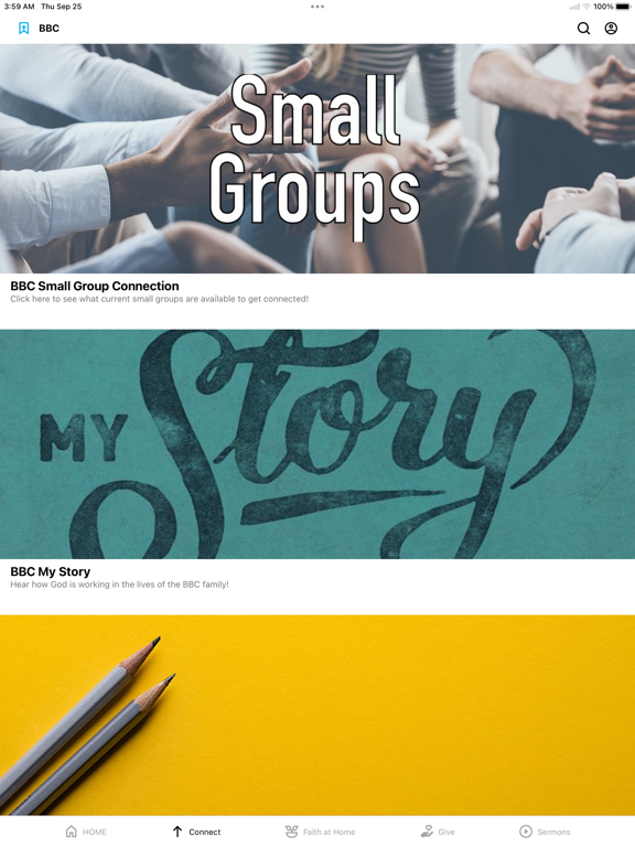 Bennington Bible Church iPad screenshot 2 - Education app