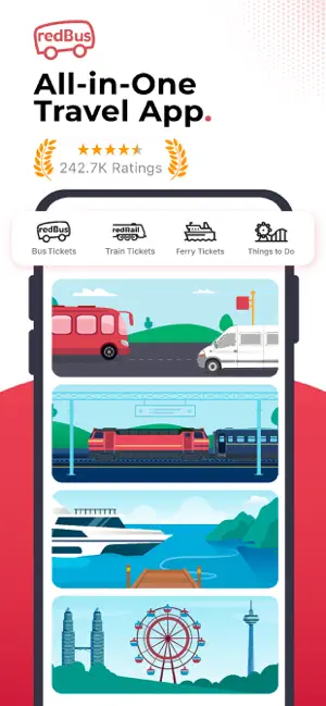 redBus: Bus, Train Booking App iPhone screenshot 1