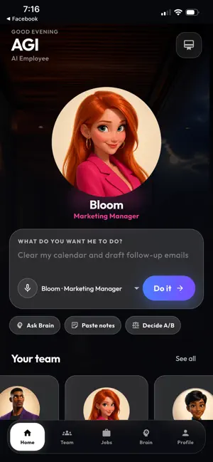 AGI : AI Employee screenshot 2