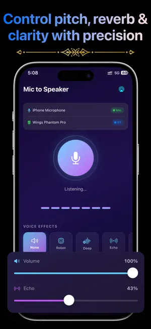 Bluetooth Mic to Speaker App iPhone screenshot 4
