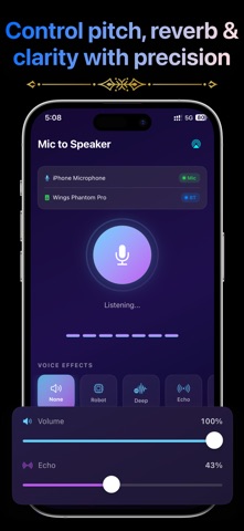 Bluetooth Mic to Speaker App iPhone screenshot