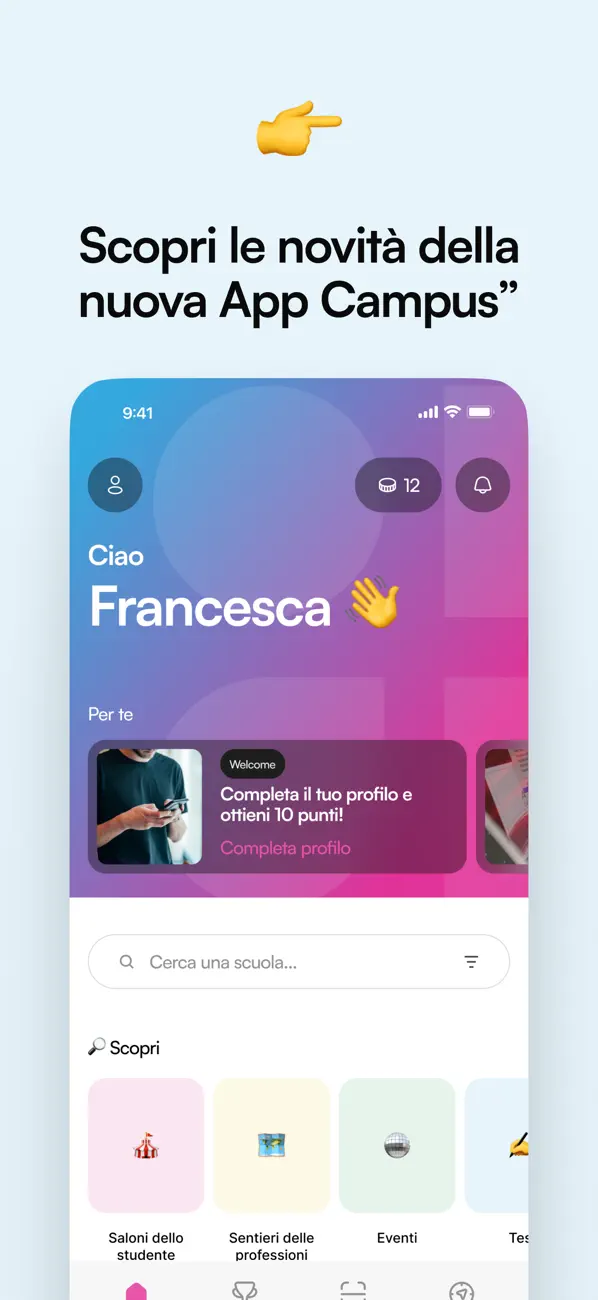 Screenshot #1 pour CampusHub: corsi eventi e test