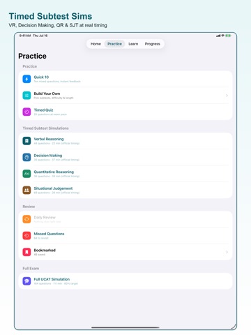 UCAT Prep iPad screenshot