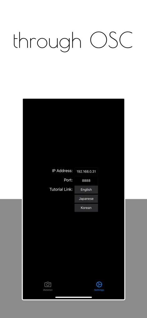iKeleton OSC - Developer Tools App | MWM
