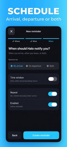 Screenshot 5 — Halo - Location Reminders — iPhone