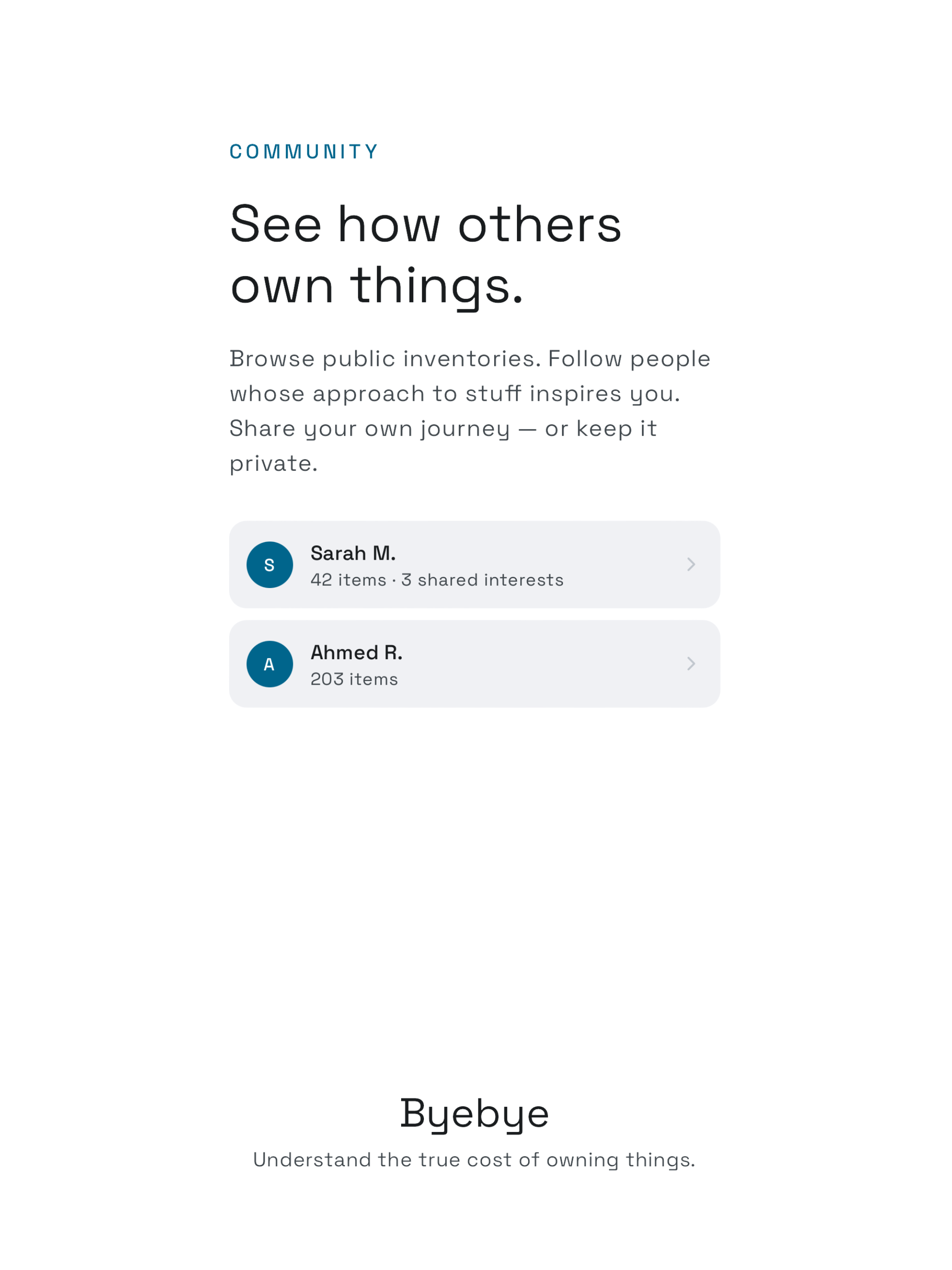 Byebye: Your Stuff, Decoded