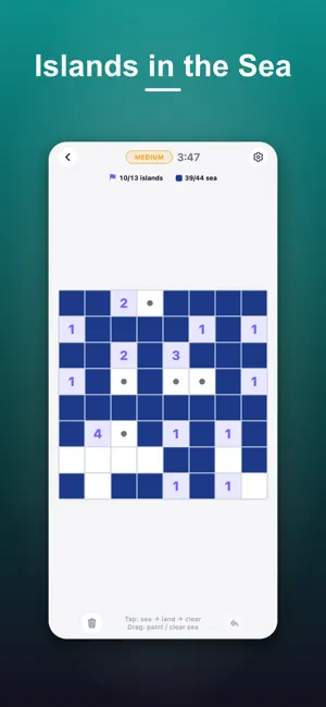 Nurikabe - PuzzleMonster screenshot 1