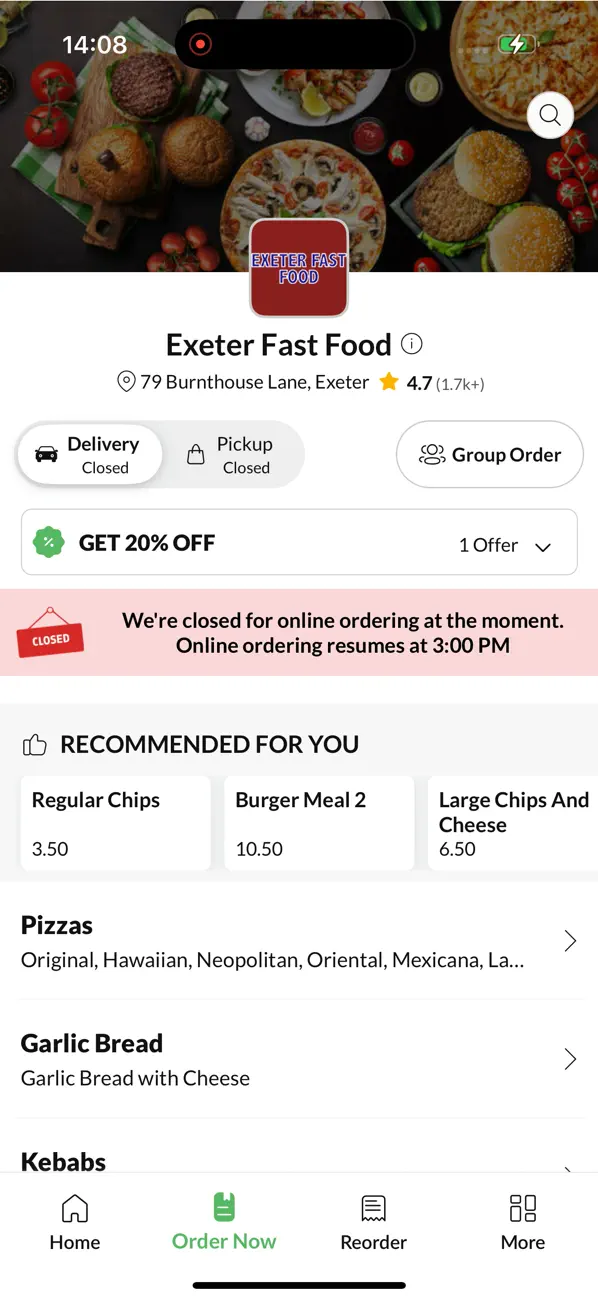 Screenshot #2 pour Exeter Fast Food