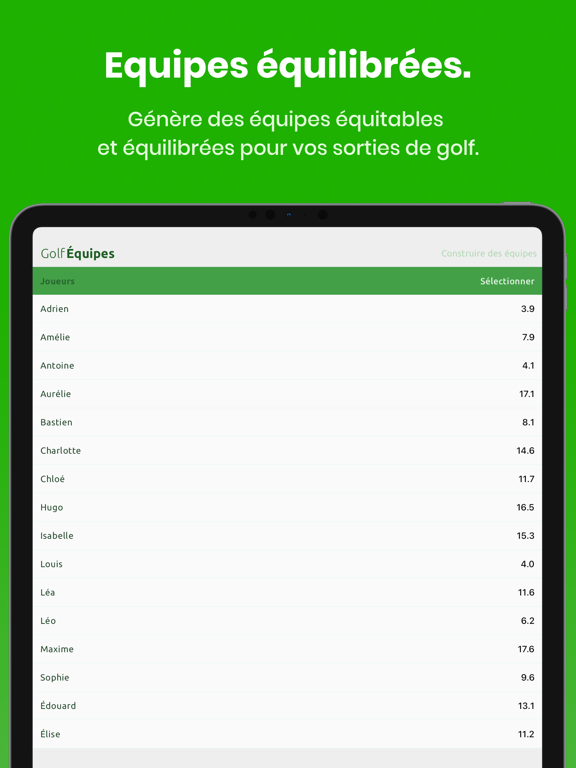 Screenshot #4 pour Générateur Équipes de Golf