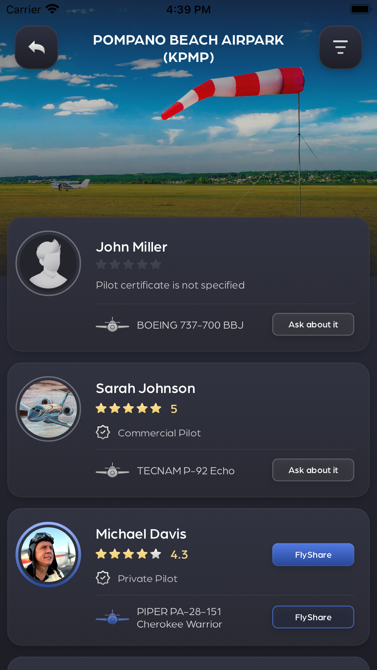 FlyShare | PILOT COMMUNITY