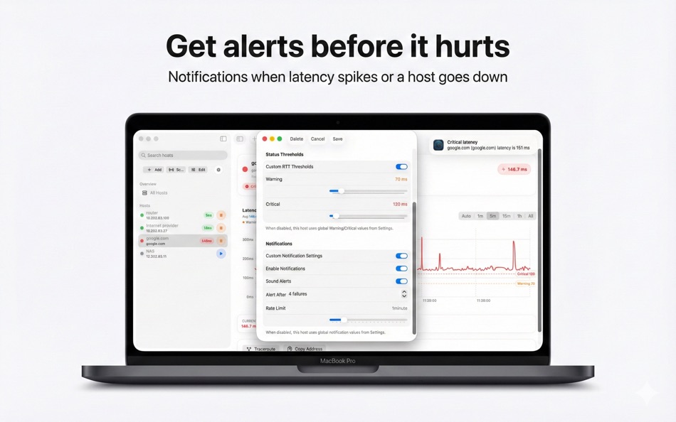 #2. NetPingMonitor (macOS) Göre: Vladimir Chemeris