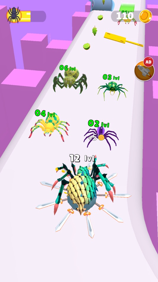 #2. Spider Evolution: Running Game (iOS) By: Tariq Mehmood