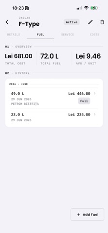 Norimoto: Car & Fuel Tracker screenshot