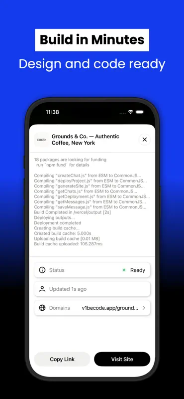 Vibecode AI Website Builder screenshot 2 of 3