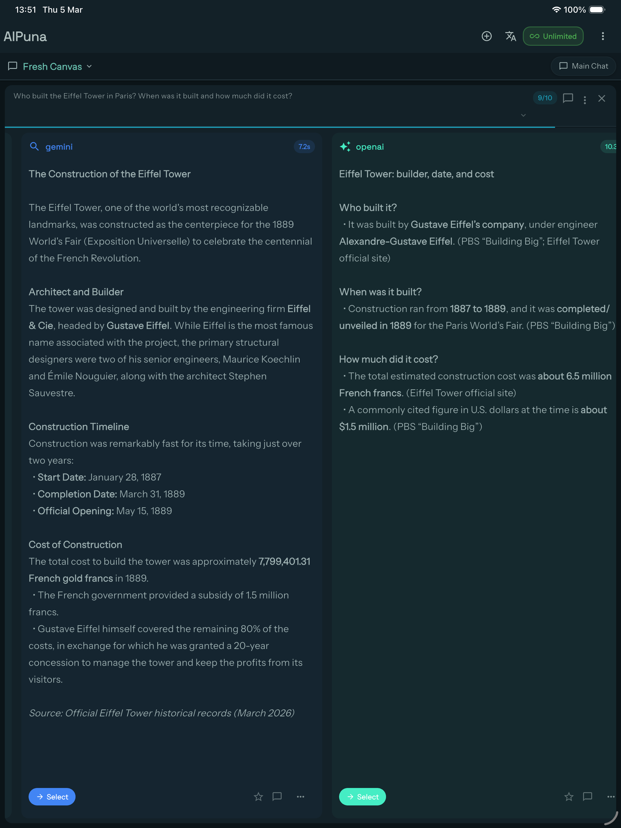 AIPuna – Compare AI Models