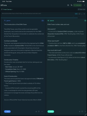 AIPuna – Compare AI Models iPad screenshot
