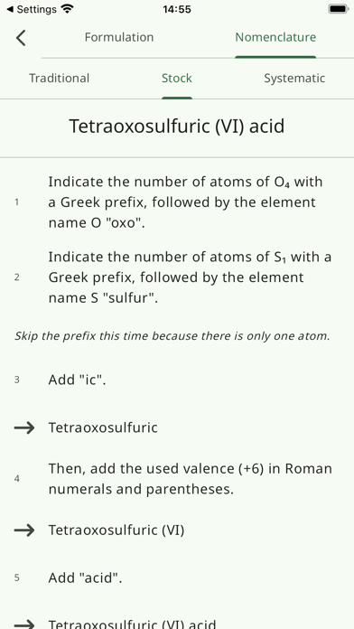 Chemistry Nomenclature Formula Screenshot