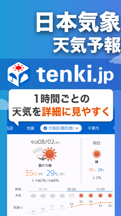 tenki.jp 日本気象協会の天気予報アプリ・雨雲レーダースクリーンショット