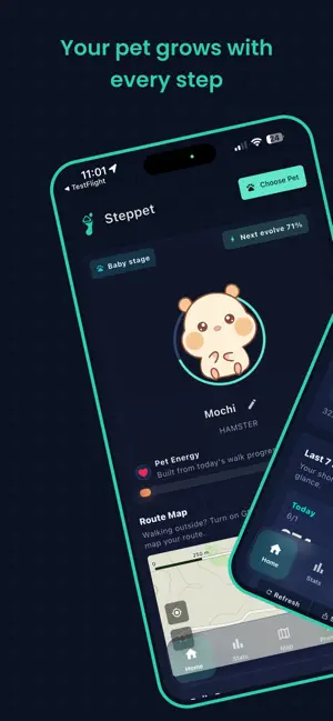 Steppet: Step Tracker Pet screenshot 1