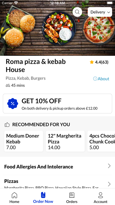 Roma pizza & kebab House. Screenshot