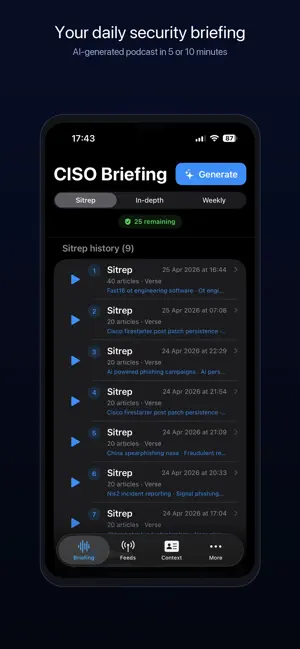 CISO Briefing screenshot 1