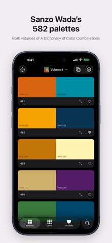 Wada Sanzo Color Palettes app screenshot
