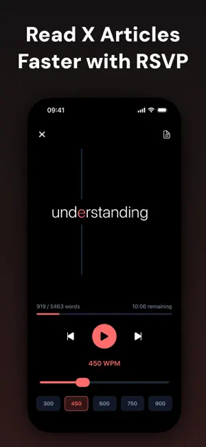 X Speed Reader: RSVP Reader screenshot 1