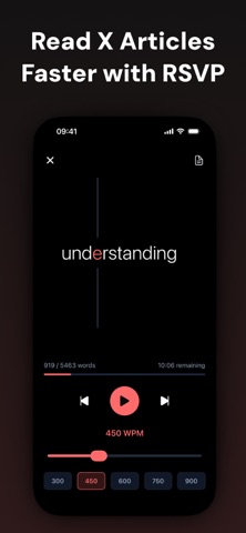 X Speed Reader: RSVP Reader Screenshot 1 of 4