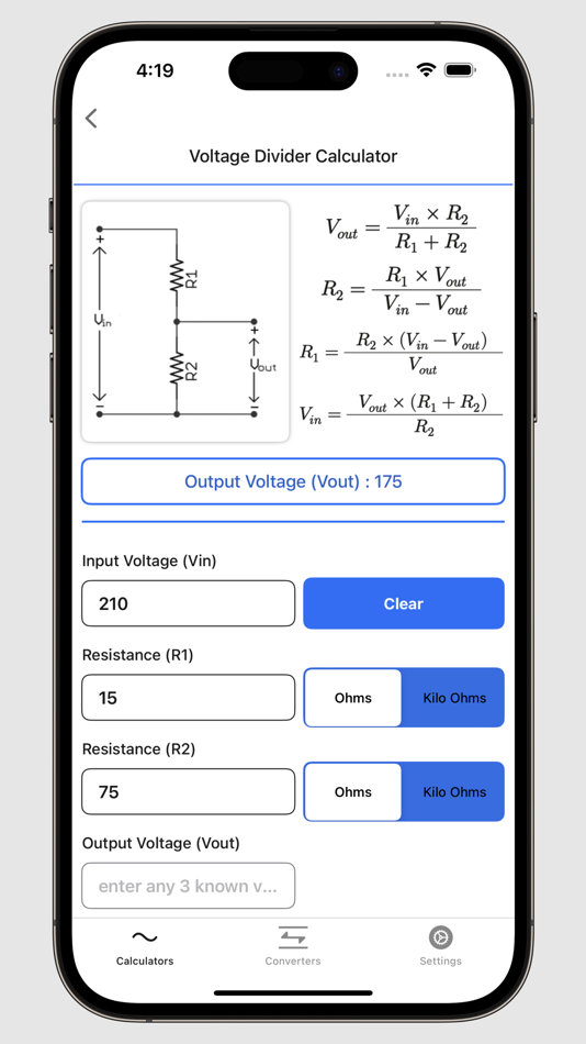 #3. Electrical Calculator (macOS) By: V PUGAZHENTHI