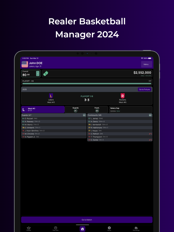 Realer Basketball Manager 2026 iPad screenshot 1 - Games app