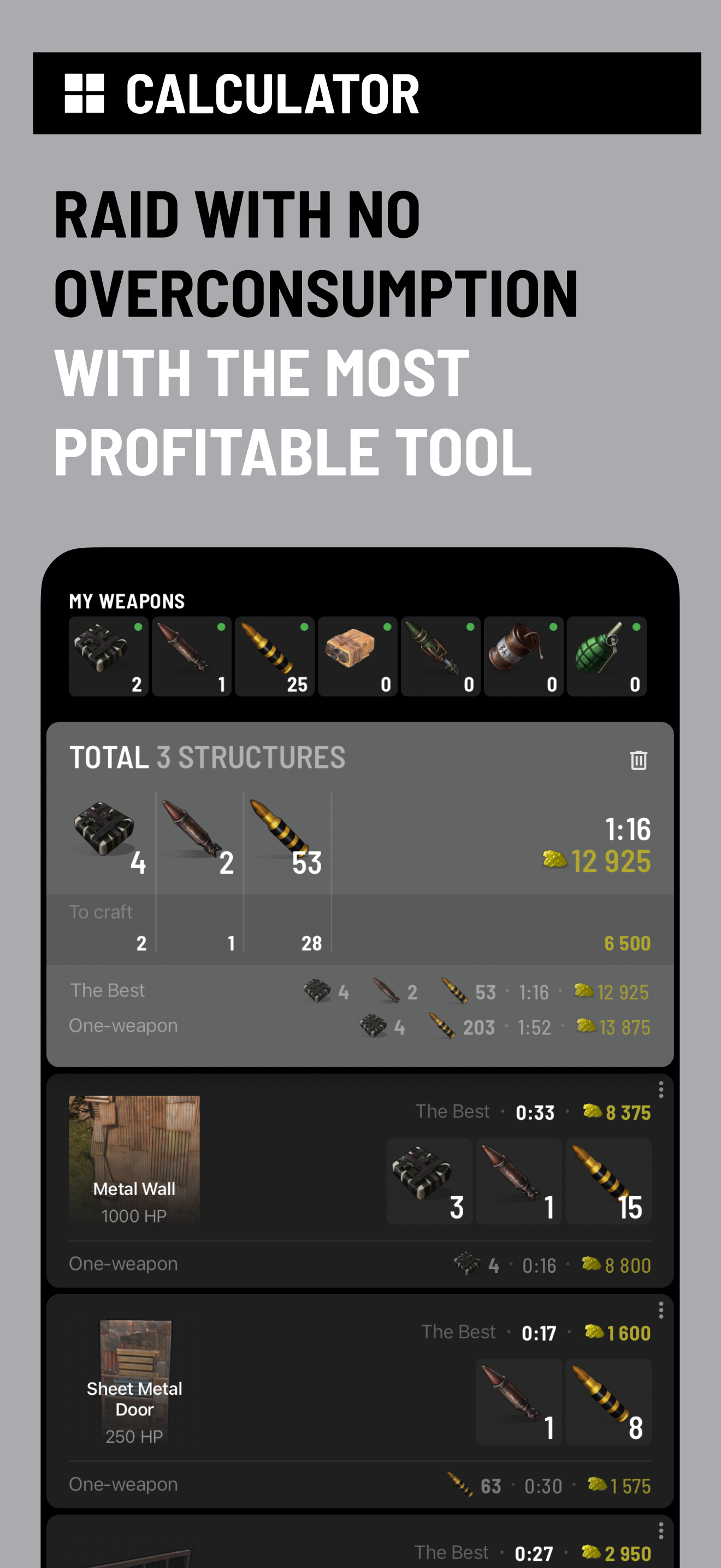 Raidboi-1129: Rust Calculator