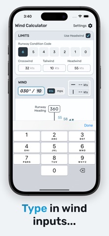 Wind Calculator: Check Limits のスクリーンショット