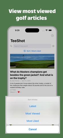 TeeShot - 简单高尔夫新闻 screenshot