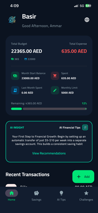 Basir Smart Finance Tracker Screenshot 1 of 6