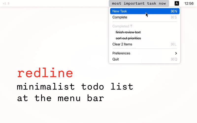 Redline: Minimal Menubar Todo app screenshot