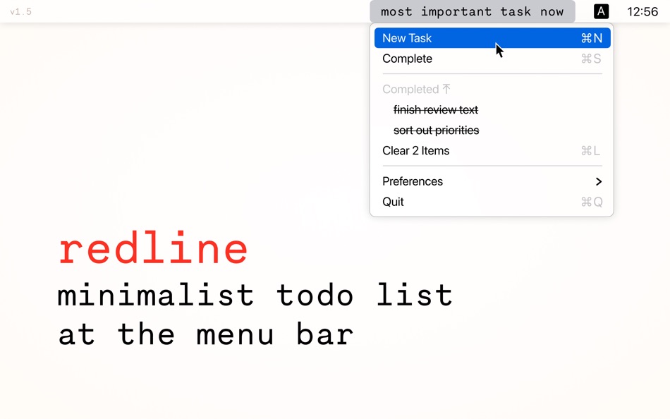 #1. Redline: Minimal Menubar Todo (macOS) 由: Ivan Dzyubenko