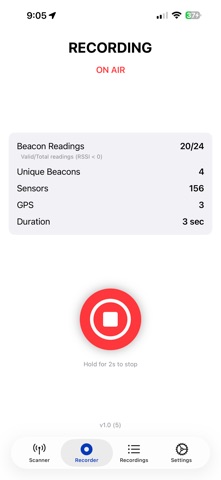 Pointr Beacon Recorder screenshot