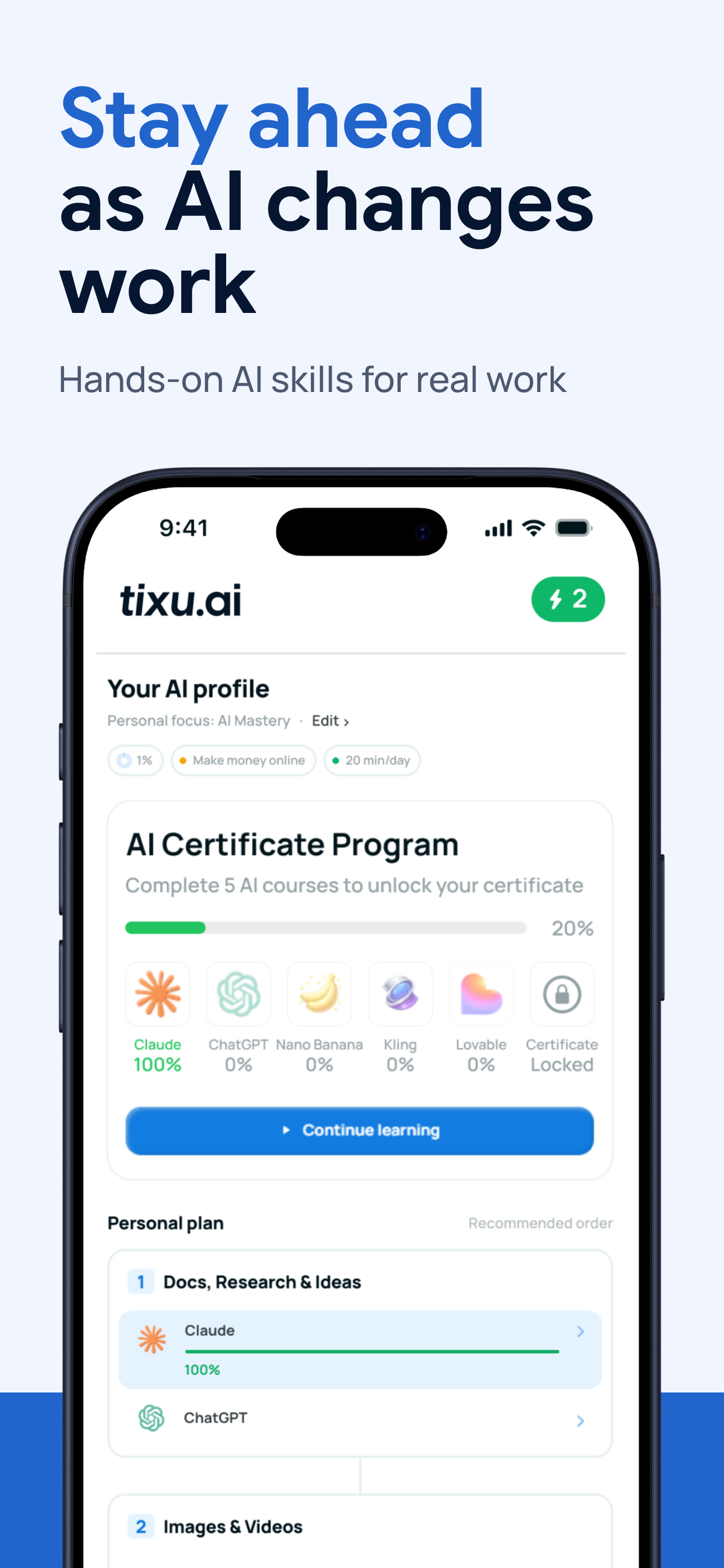 Tixu — Learn AI Skills screenshot 2