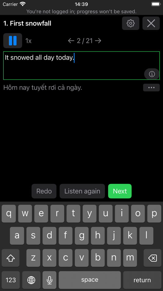 #5. Daily Dictation English (iOS) Podle: Huy Nguyen