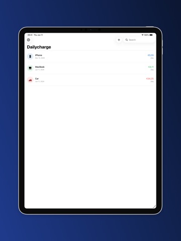 Dailycharge iPad screenshot
