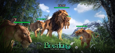 Beast Lord: The New Land - This screenshot showcases the app's immersive forest landscapes and prominent display of creature levels, highlighting the vibrant wildlife and strategic depth.