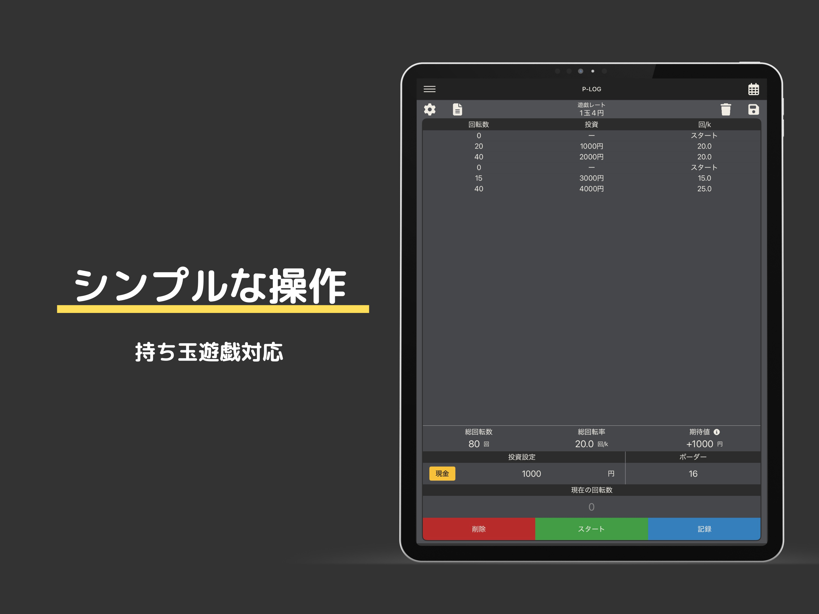パチンコ期待値計算 P-LOG