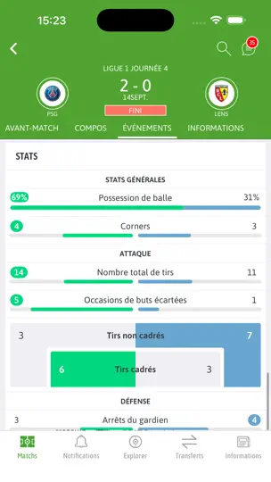 Capture d'écran de BeSoccer Plus sur iPhone 4