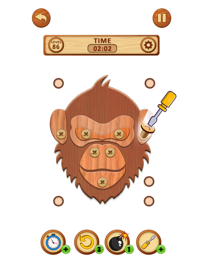 Wood Bolts Brain Puzzle Tease