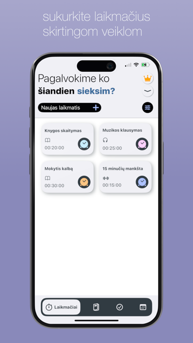 Produktyvumas: išnaudok laiką Screenshot