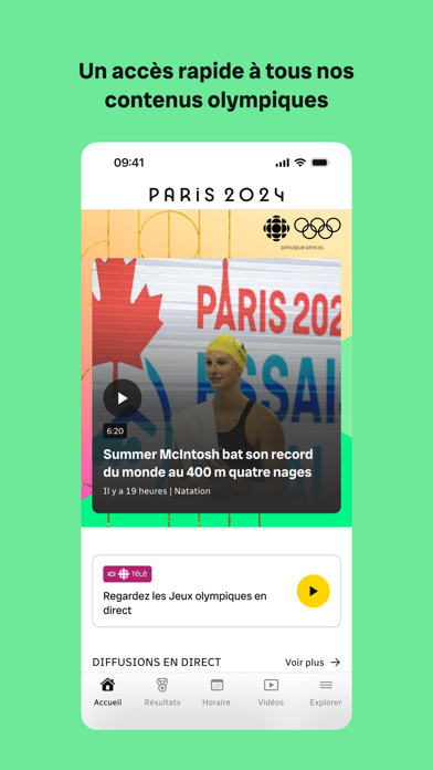 Radio-Canada JO Paris 2024 Screenshot