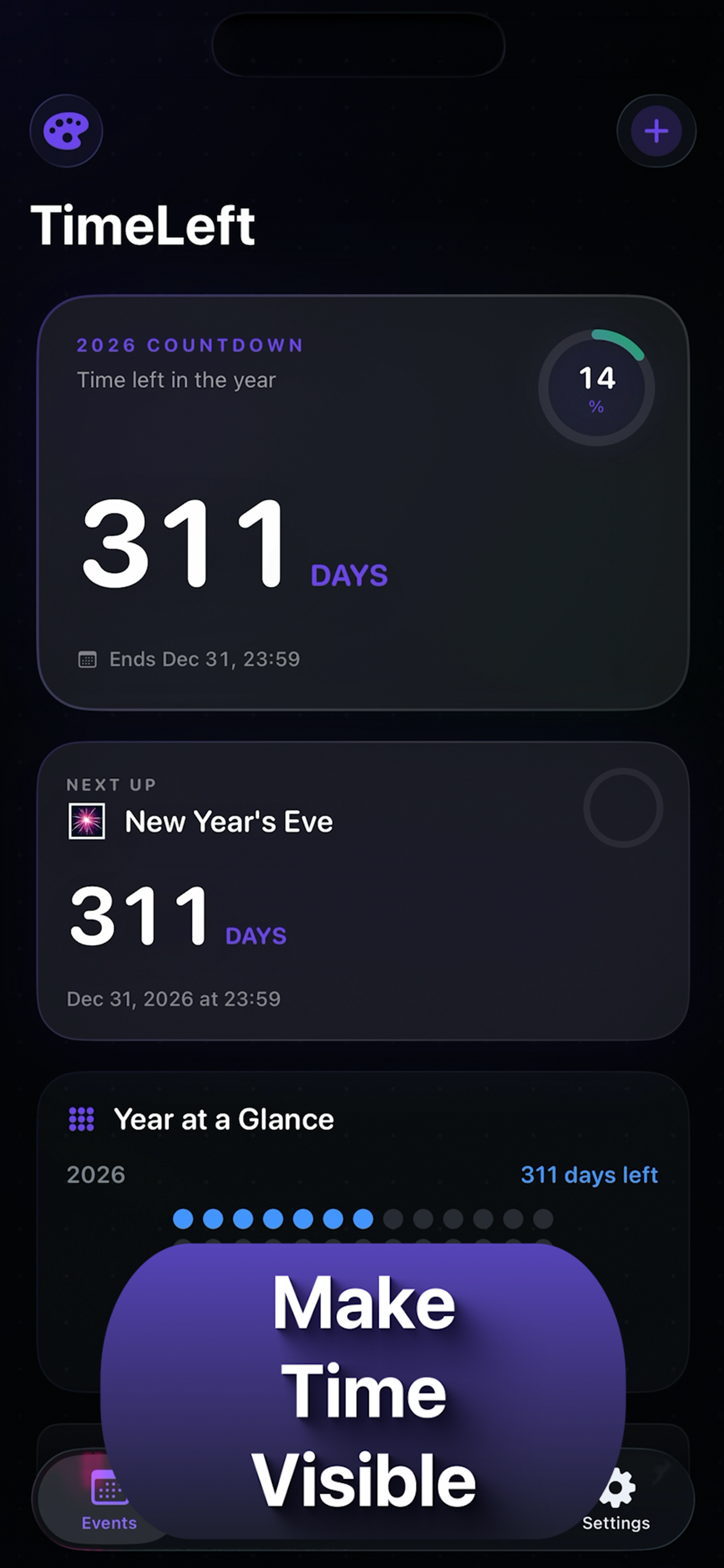 TimeLeft: Countdowns & Streaks
