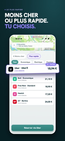 OptiRide : Comparateur VTC iPhone screenshot