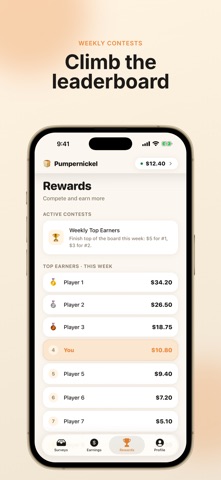 Pumpernickel: Paid Surveys iPhone screenshot