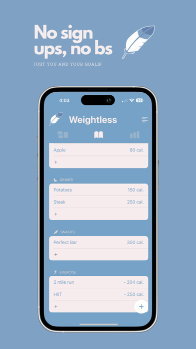 Weightless: Calorie Tracker Screenshot